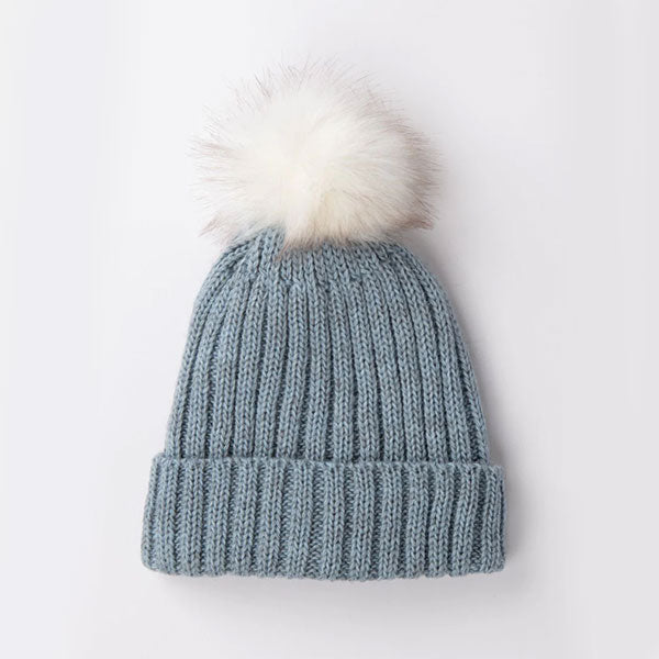 Rusty Homeslice Pom Pom Beanie - Glacial Blue