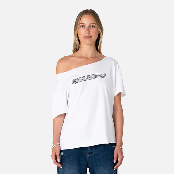 Rusty New But Old Off Shoulder Tee - White