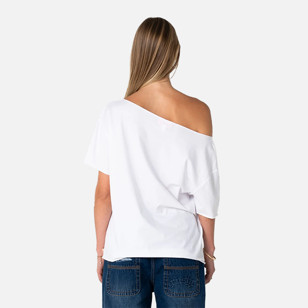 Rusty New But Old Off Shoulder Tee - White