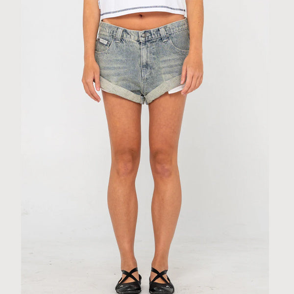 Rusty Norty Phoenix Low Rise Mini Denim Short - DWG