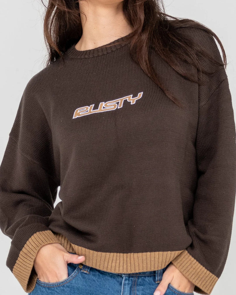 Rusty Rider Relaxed Crew Knit - Java