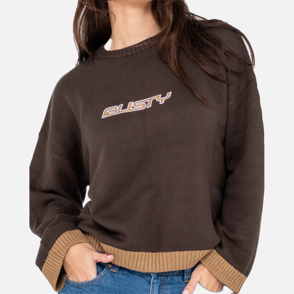 Rusty Rider Relaxed Crew Knit - Java