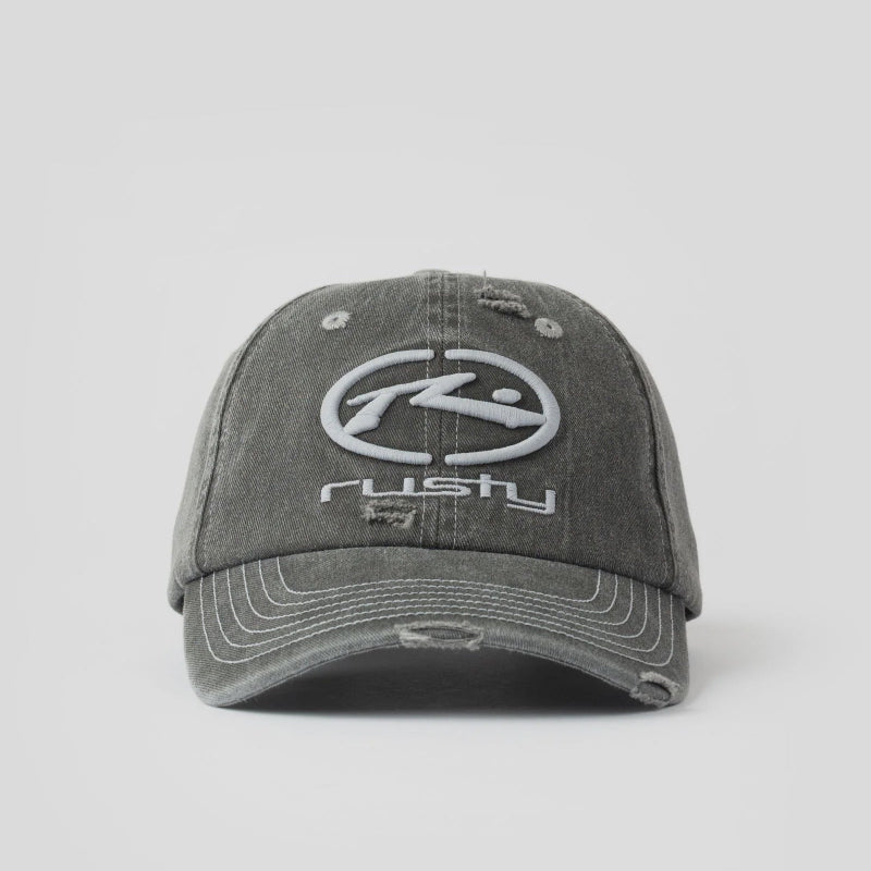 Gray cap with a logo on a white background