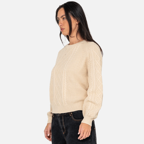 Rusty Two Tales Knitted Crew - Oat