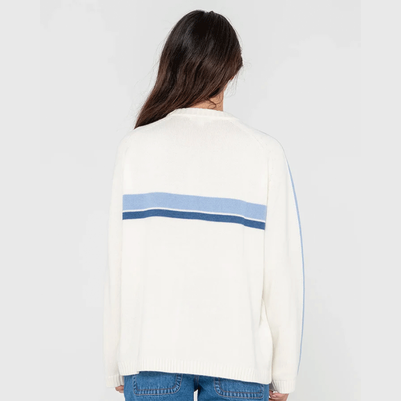 Rusty White Lines Long Sleeve Knit - Coconut Cream