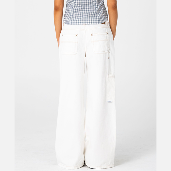Rusty Work It Low Rise Cargo Pant - Snowy White