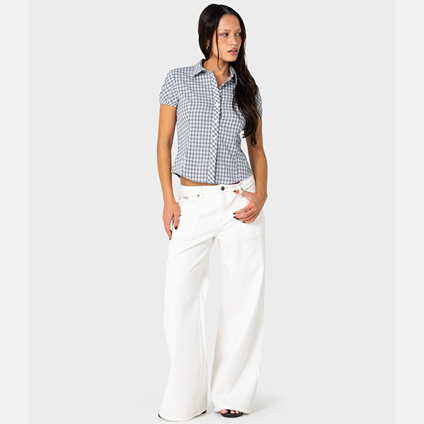 Rusty Work It Low Rise Cargo Pant - Snowy White