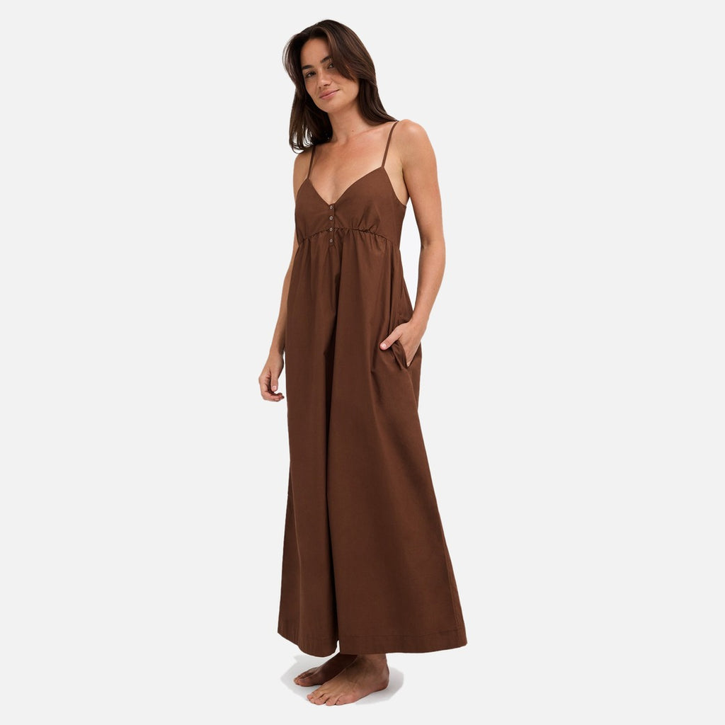 RVCA Cadence Maxi Dress - Chocolate - view 3 | Propaganda Streetwear & Skate