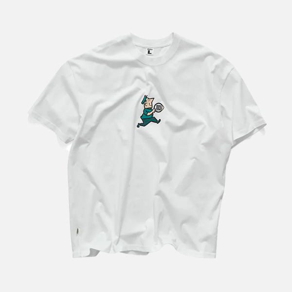 S-Double Man With Dot Tee - White