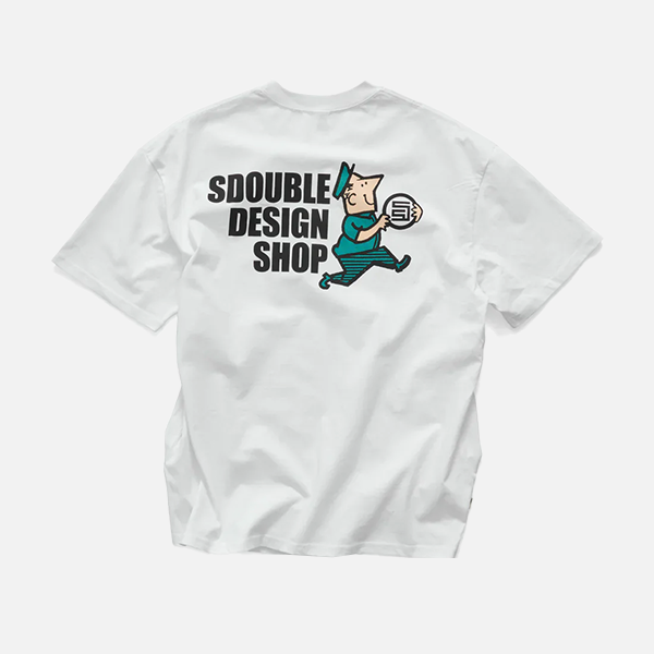 S-Double Man With Dot Tee - White