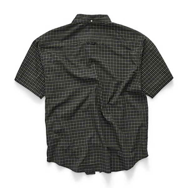 S-Double Riven Plaid SS Classic Shirt - Black