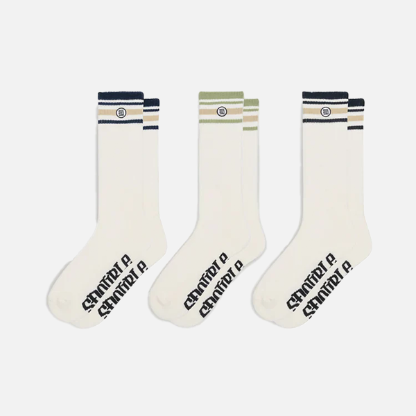 S-Double Stripe S-Double Sock 3 Pack - Navy/Black/Sage