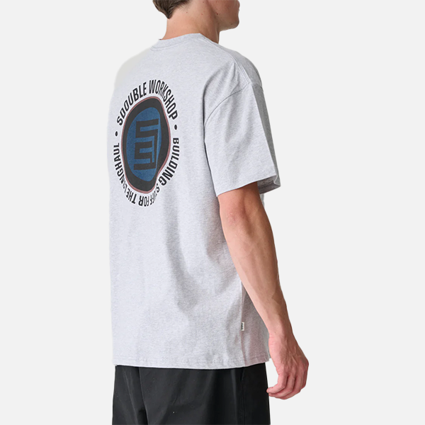 S-Double Workshop Dot Tee - Ash Heather