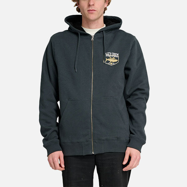 Salty Crew Angler Sherpa Zip Fleece - Coal/Black