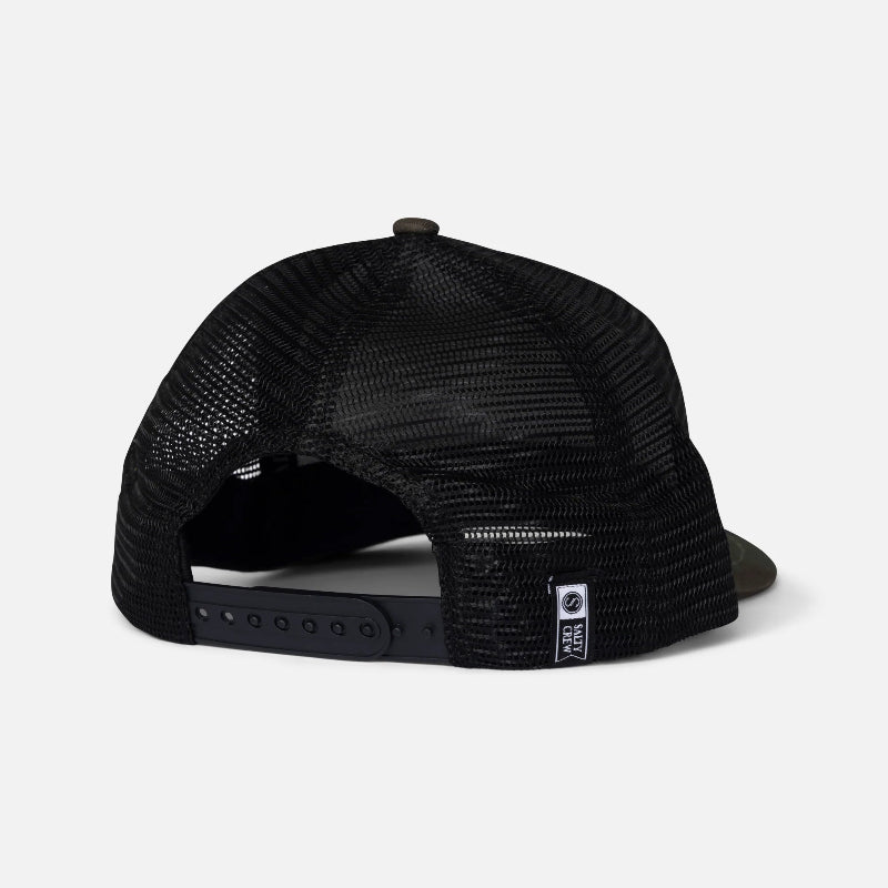 Black mesh cap on a light gray background