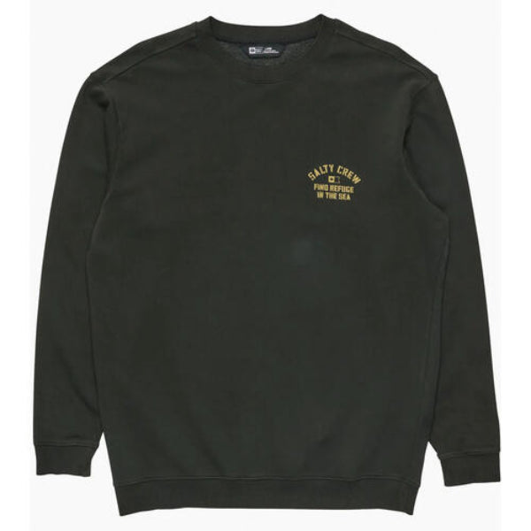 Black sweatshirt with yellow text on a white background