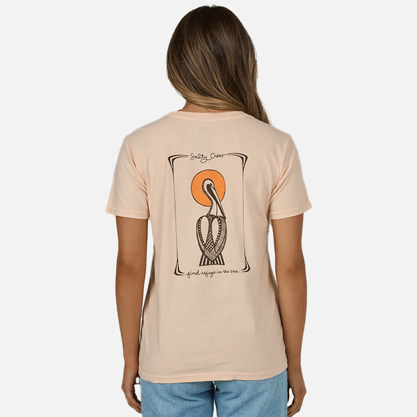 Salty Crew Geo Pelican Boyfriend Tee- Peach Fizz
