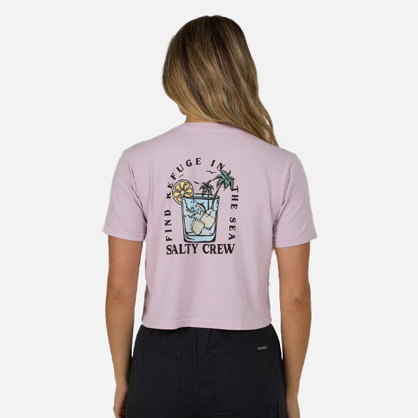 Salty Crew Ocean Spray Crop Tee - Pale Orchid