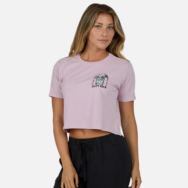 Salty Crew Ocean Spray Crop Tee - Pale Orchid