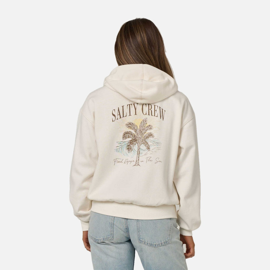 Salty Crew Pretty Palm Hooded Zip Up - Off White - view 2 | Propaganda Streetwear & Skate