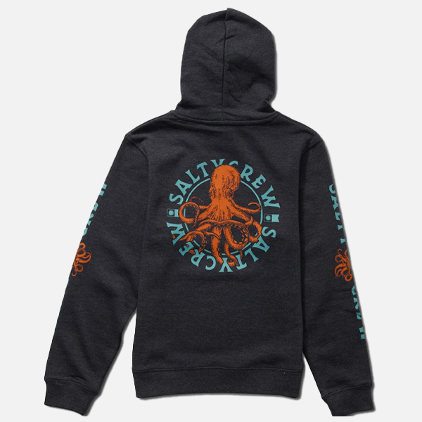 Salty Crew Boys Tentacles Fleece Hood - Navy Heather