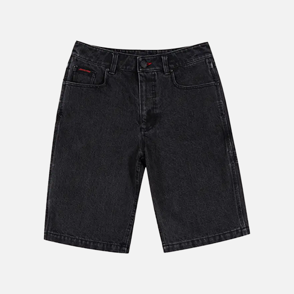 Santa Cruz Crossbone Dot Mono Baggy Jean Short - Washed Black