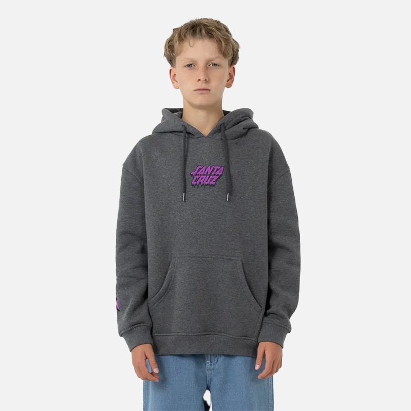 Santa Cruz Decaying Hand Centre Strip Hood - Dark Grey Marle