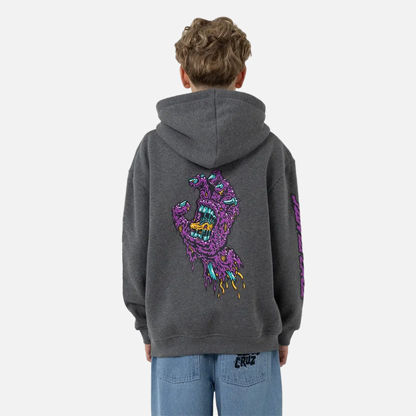 Santa Cruz Decaying Hand Centre Strip Hood - Dark Grey Marle