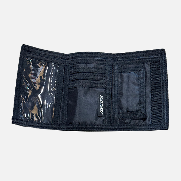 Santa Cruz Flaming Dice Dot Velcro Wallet - Black