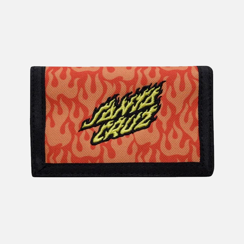 Santa Cruz Flaming Stack Velcro Wallet - Orange