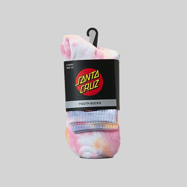 Santa Cruz Girls Other Dot Tie Dye 2pack Socks - Multi