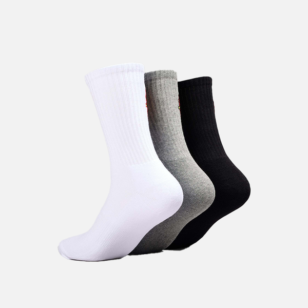Santa Cruz Other Dot Crew Sock 3Pack - Black/White/Grey Marle