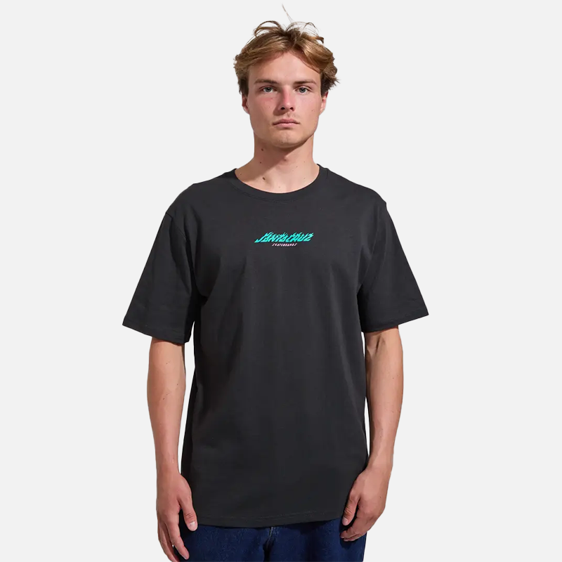 Santa Cruz Stacked Handled Strip Front Tee - Black
