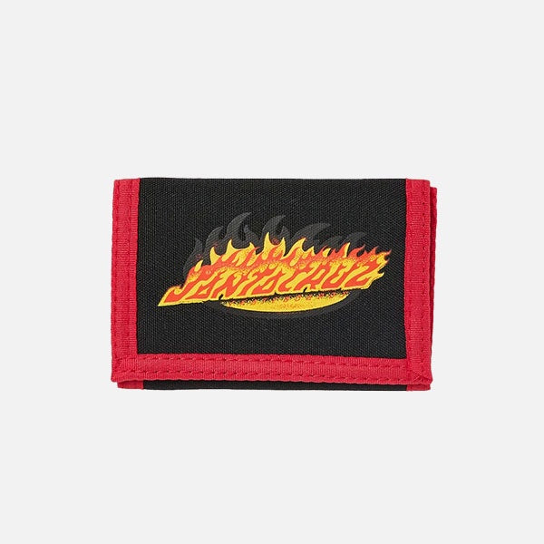 Santa Cruz Ultimate Flame Strip Velcro Wallet - Washed Black
