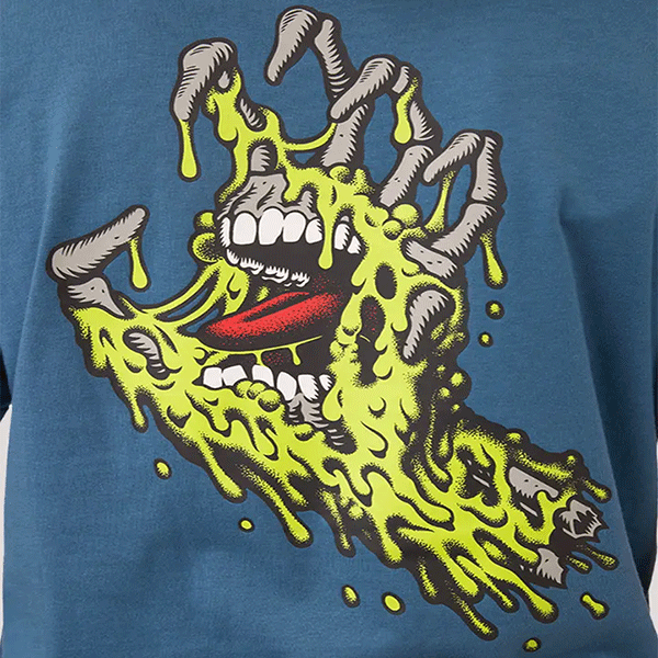 Santa Cruz Youth Melting Hand Tee - Vintage Blue