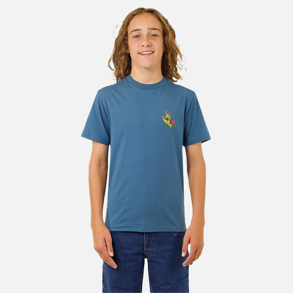 Santa Cruz Youth Melting Hand Tee - Vintage Blue