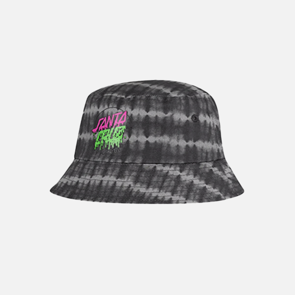 Santa Cruz Youth Rad Dot Hollow Bucket Hat - Black Tie Dye