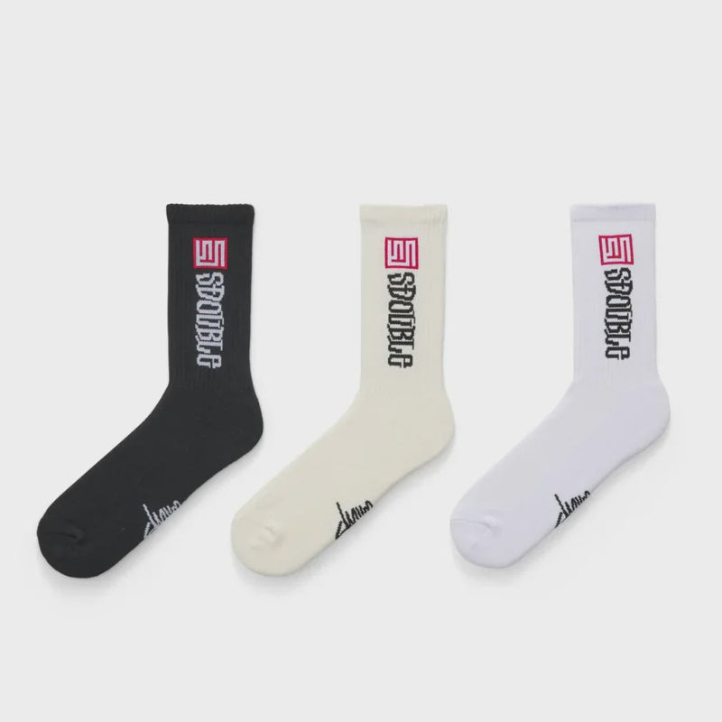 S-Double S Cube Mid Block Sock Pack - Assorted