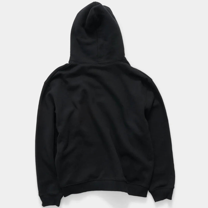 Black hoodie on a light gray background