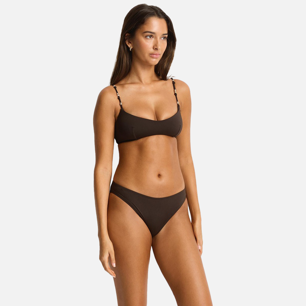 Sea Level De Luxe Scoop Neck Tie Back Bralette - Espresso