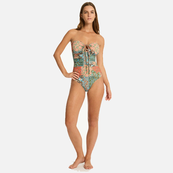 Sea Level Java O Ring Bandeau One Piece - Coral