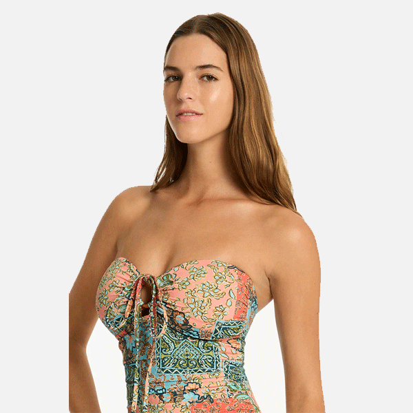 Sea Level Java O Ring Bandeau One Piece - Coral