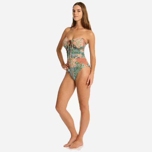 Sea Level Java O Ring Bandeau One Piece - Coral