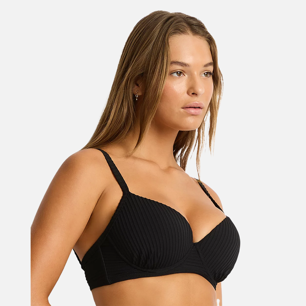 Sea Level Spinnaker Moulded Underwire Bra - Black