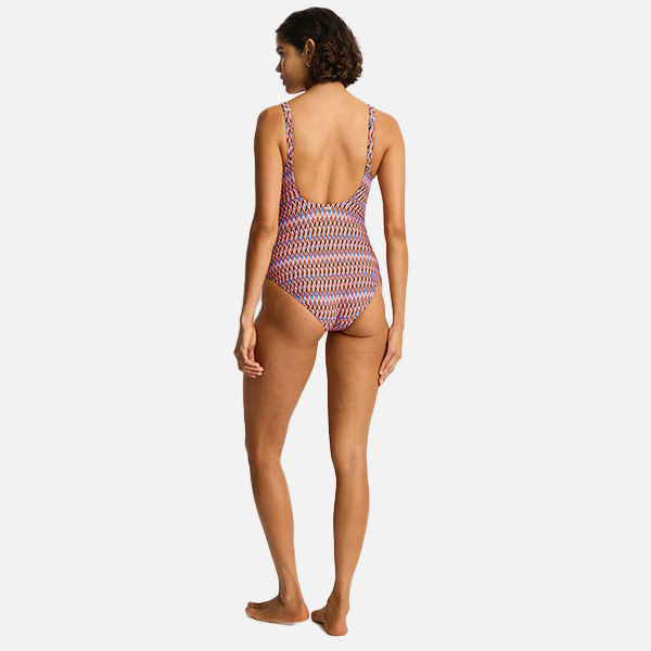 Sea Level Tessera Chain Link Longline One Piece - Blue