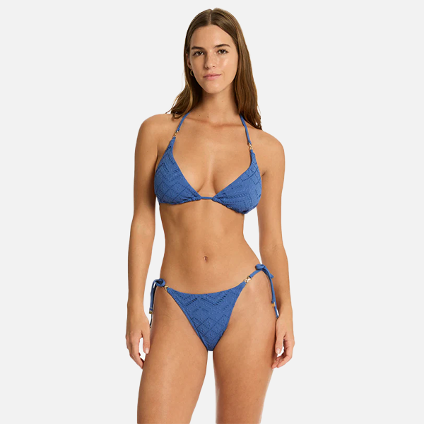 Sea Level Toscana D Cup Tri Bikini Top- Denim Blue