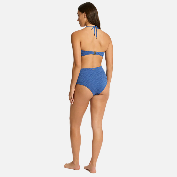 Sea Level Toscana High Waisted Bikini  Pant- Denim Blue
