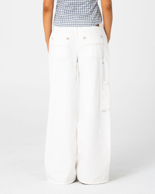 Rusty Work It Low Rise Cargo Pant - Snowy White