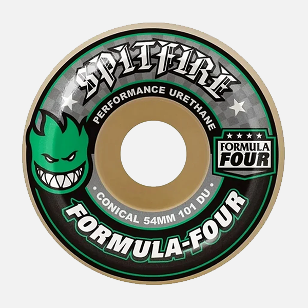Spitfire Wheels F4 101D Conical Green Print - 56mm