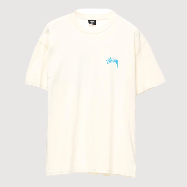 Stussy Dance Energy 50-50 Tee - Pigment Washed White
